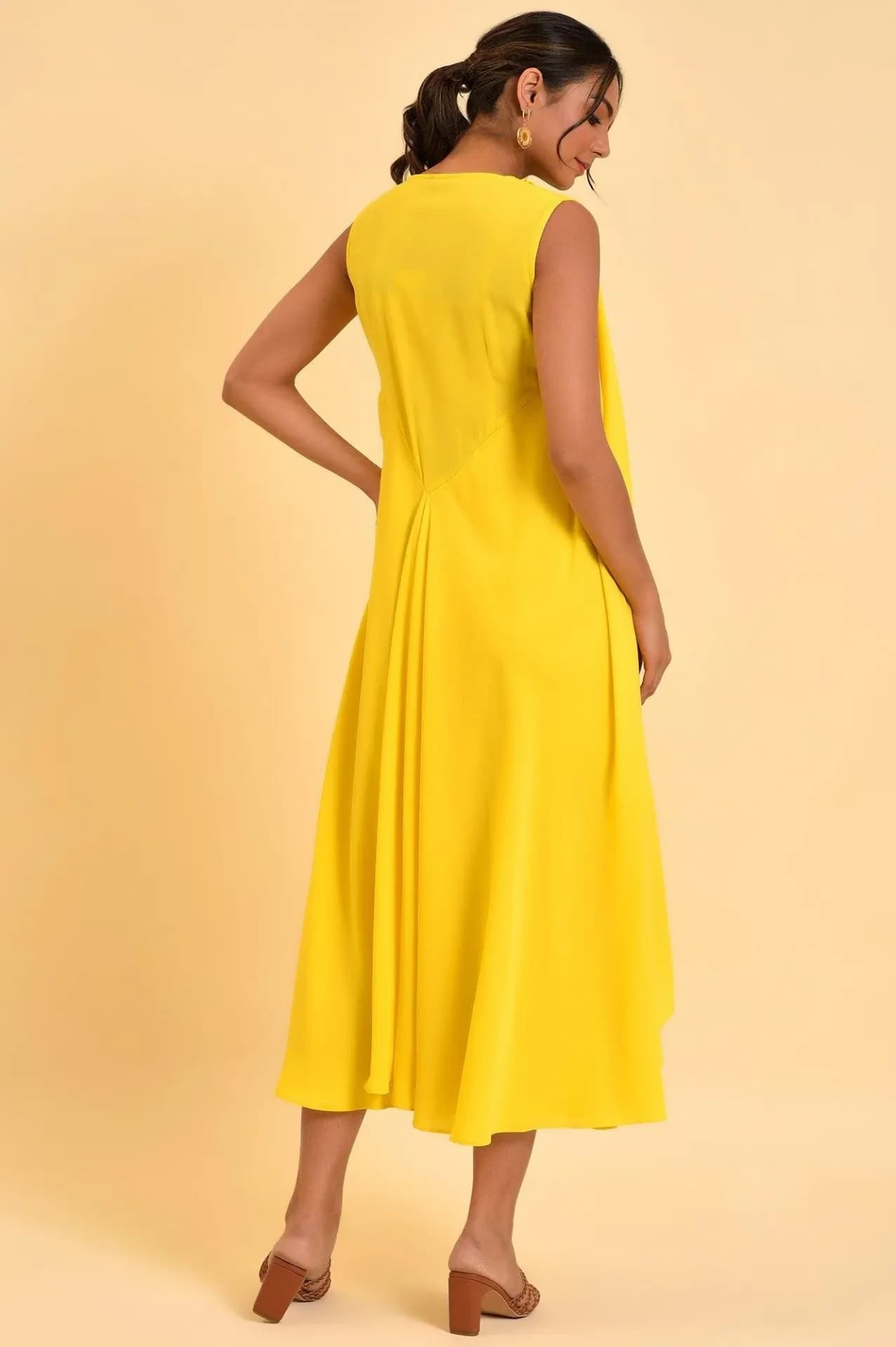 Yellow sleevless Frock - 1