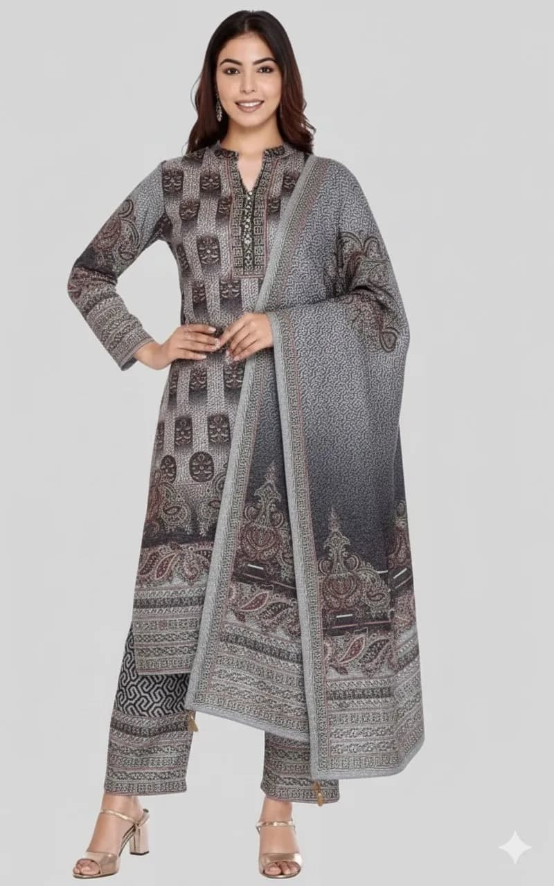 3PC Women Suit BabyGray