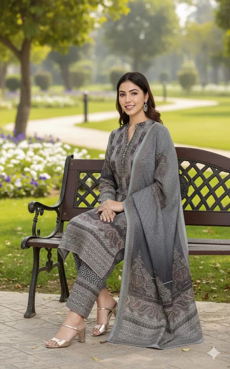 3PC Women Suit BabyGray